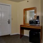 Queen Bed Room Refrigerator and Microwave